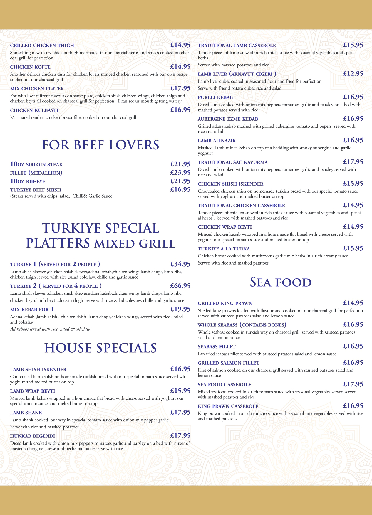 Best Turkish Grilled Kebabs Steak Restaurant in Glasgow City Centre